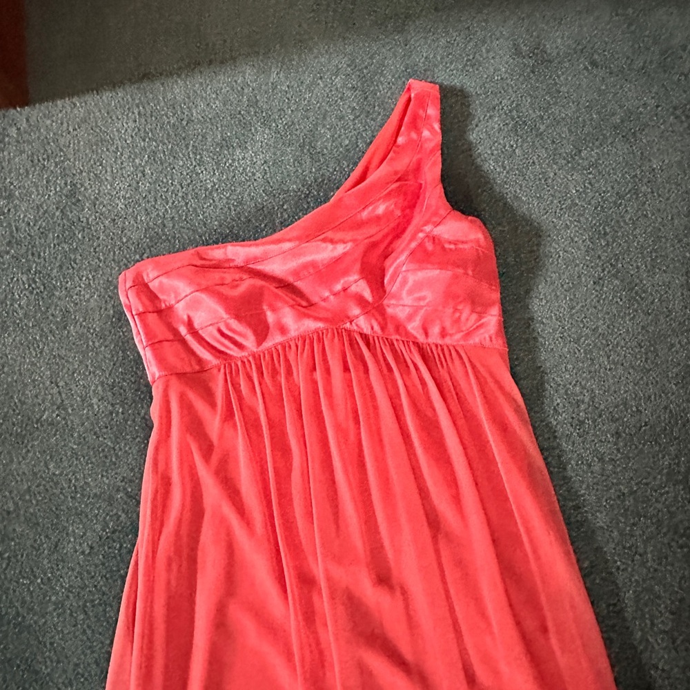 Coral One shoulder Gown